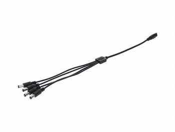 Rozgałęźnik DC 5.5X2.1 4W-1G czarny 33cm 22/20awg