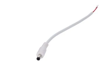 Wtyk DC 5.5x2.1 3A przewód biały 15cm 22awg
