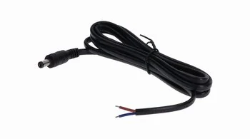 Wtyk DC 5.5x2.1 przewód czarny 150cm 18awg