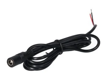 Gniazdo DC 5.5x2.1 przewód czarny 150cm 22awg
