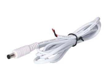 Wtyk DC 5.5x2.1 przewód biały 150cm