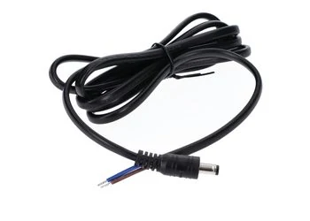 Wtyk DC 5.5x2.1 5A przewód czarny 150cm 18awg