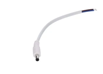 Wtyk DC 5.5x2.1 5A przewód biały 15cm 18awg
