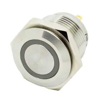 WŁĄCZNIK LED 12V MONO SREBRNY + YELLOW O BWÓD