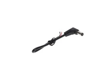 Wtyk DC 5.5X2.1 kątowy czarny 15cm 22awg