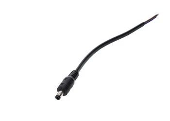 Wtyk DC 5.5x2.1 5A przewód czarny 15cm 18awg