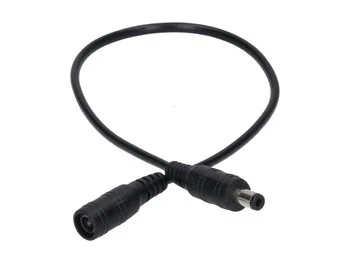 Przedłużka DC 5.5/2.1 1W-1G czarna 30cm 22/20awg