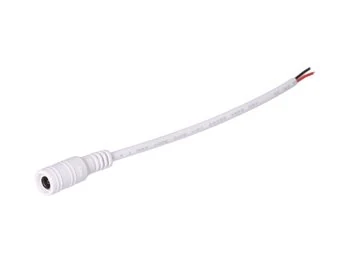 Gniazdo DC 5.5x2.1 przewód biały 15cm 18awg