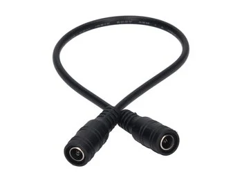 Przedłużka DC 5.5/2.1 1G-1G czarna 30cm 22/20awg