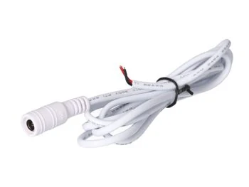 Gniazdo DC 5.5x2.1 przewód biały 150cm 18awg