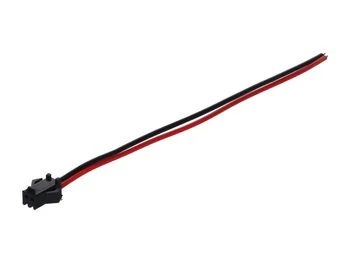Wtyk 2-pin czarny przewód 15cm 24awg