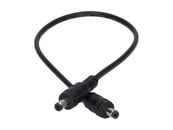 Przedłużka DC 5.5/2.1 1W-1W czarna 30cm 22/20awg