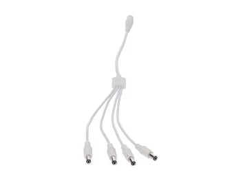 Rozgałęźnik DC 5.5X2.1 4W-1G biały 32cm 22/20awg
