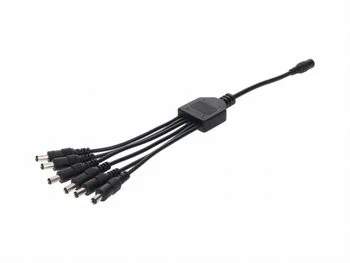 Rozgałęźnik DC 5.5X2.1 6W-1G czarny 24cm 22/20awg