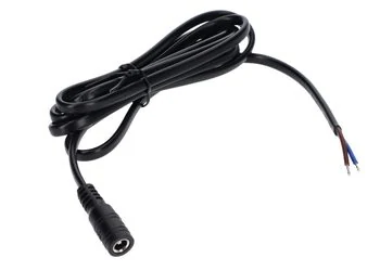 Gniazdo DC 5.5x2.1 5A przewód czarny 150cm 18awg