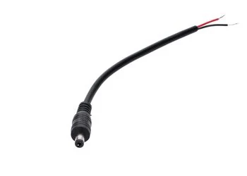 Wtyk DC 5.5x2.1 3A przewód czarny 15cm 22awg