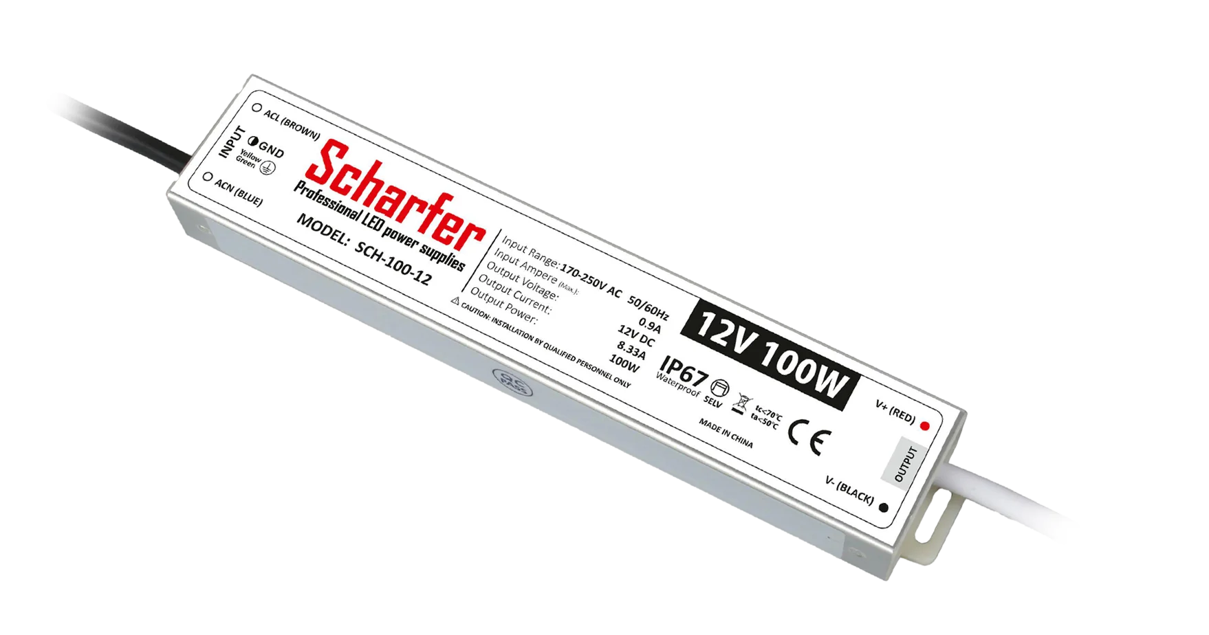 Zasilacz LED Scharfer 100 W / 12 V / IP67