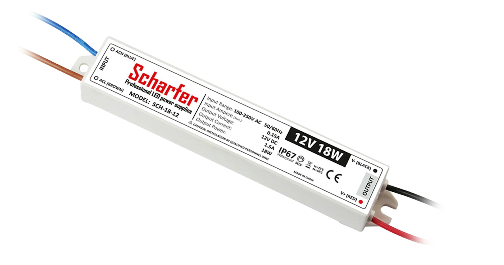 Zasilacz LED Scharfer 18 W / 12 V / IP67