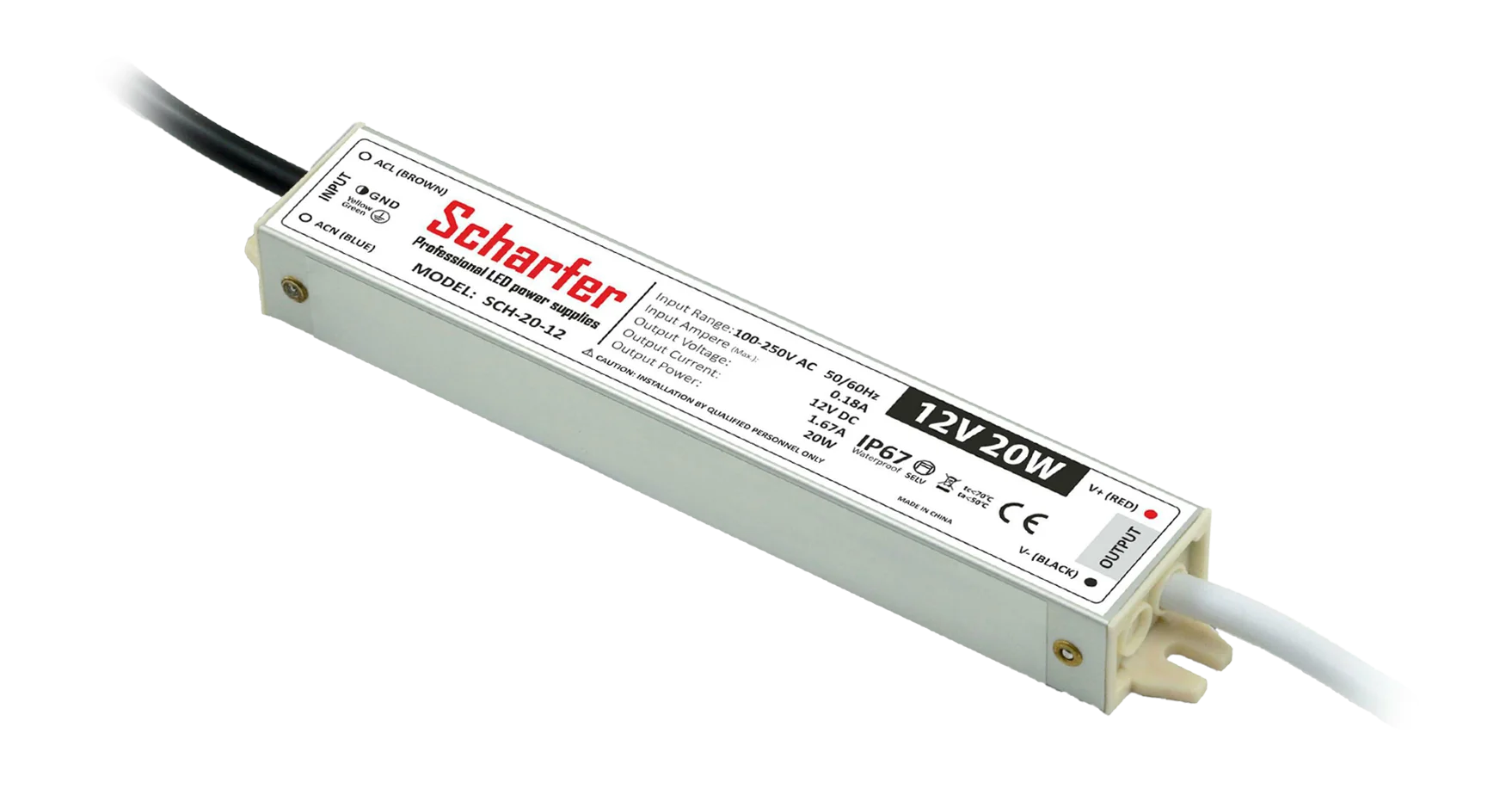 Zasilacz LED Scharfer 20 W / 12 V / IP67
