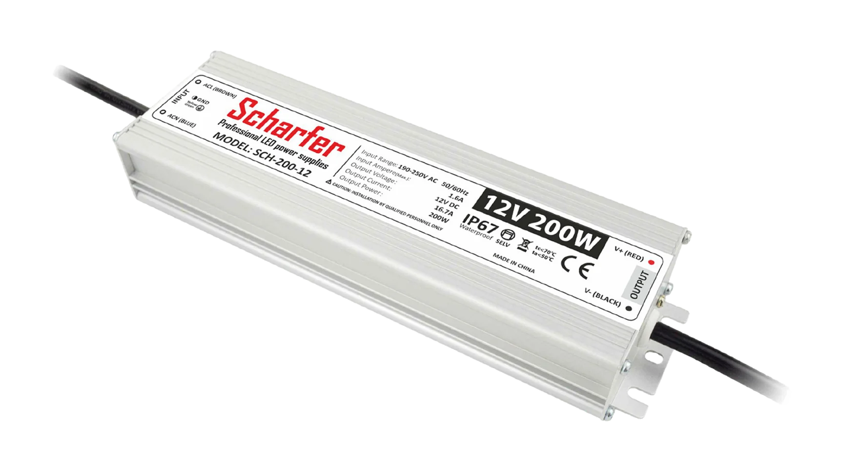 Zasilacz LED Scharfer 200 W / 12 V / IP67