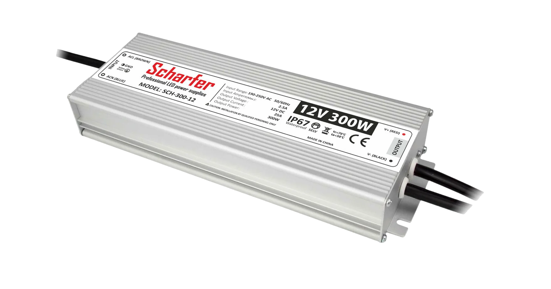 Zasilacz LED Scharfer 300 W / 12 V / IP67