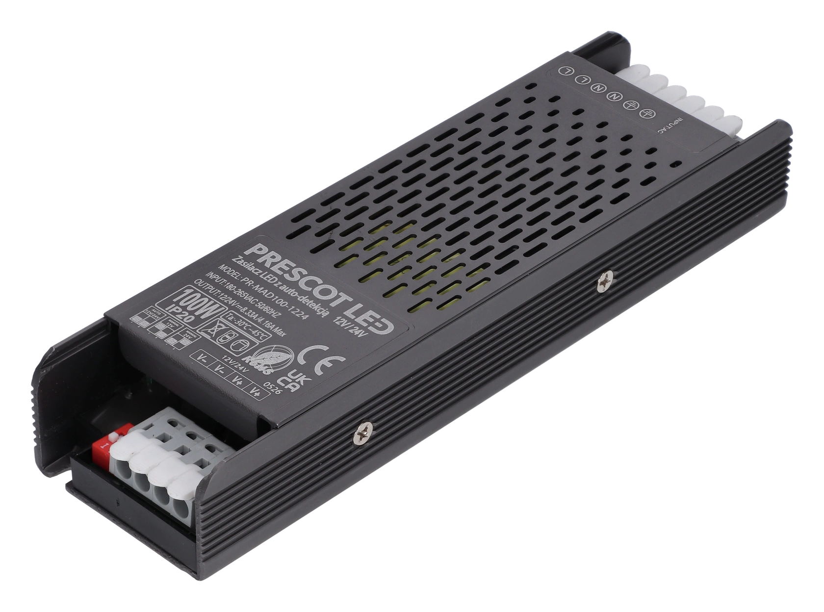 Zasilacz PRESCOT PR-MAD100-1224, 100 W — oryginalne zdjęcie produktu