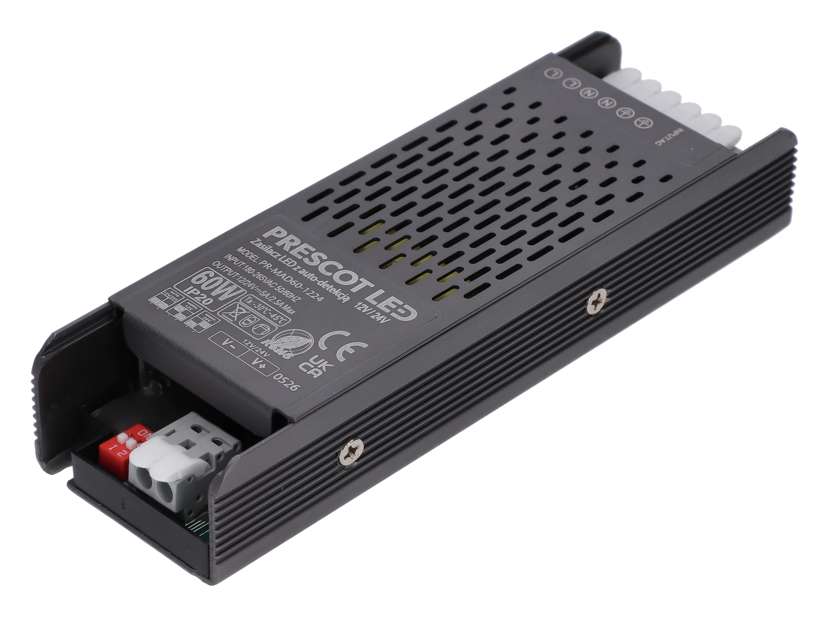 Zasilacz PRESCOT PR-MAD60-1224, 60 W — oryginalne zdjęcie produktu