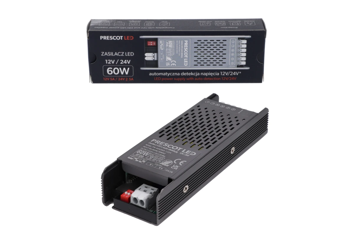 Zasilacz LED PR-MAD 60 W z autodetekcją 12/24 V