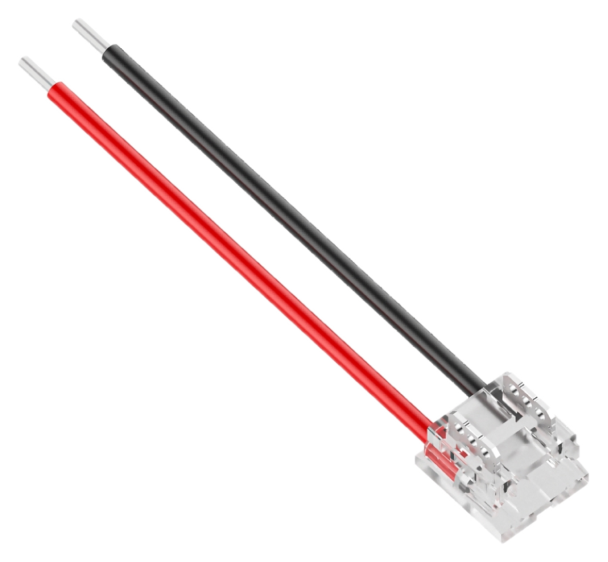 Złączka do taśmy LED SMD/COB mono 8/10mm taśma-przewód teflon 15cm 5A
